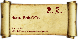 Must Rabán névjegykártya